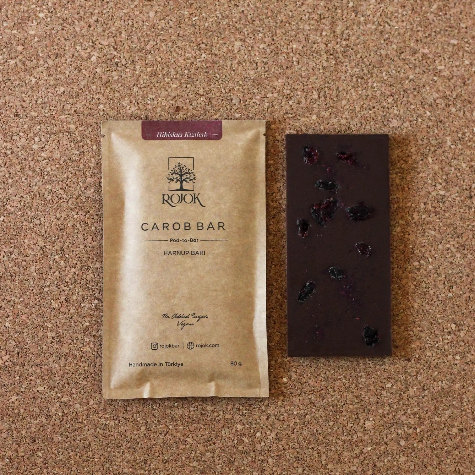Carob Bar | Cranberry + Hibiscus - EFENDINA PAZAR - ROJOK - 