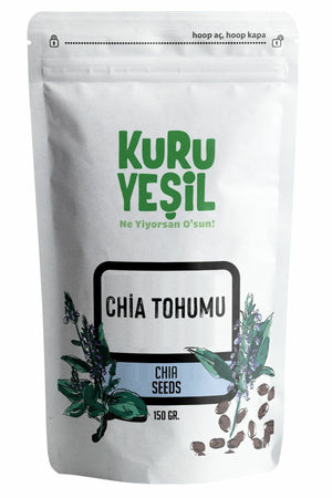 Kuru Yeşil Organic Chia Seeds 150 g Gluten Free Vegan