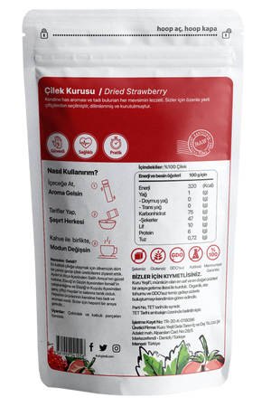 Kuru Yeşil Local Natural Dried Strawberry 100 g 3 Pack 