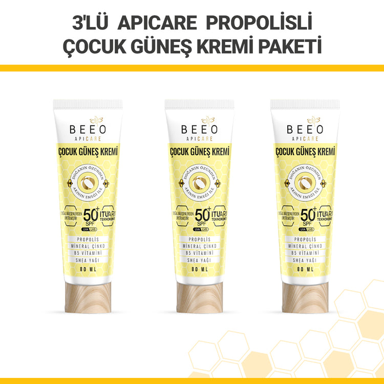 Beeo Apicare Propolis Children&#39;s Sun Cream Pack of 3