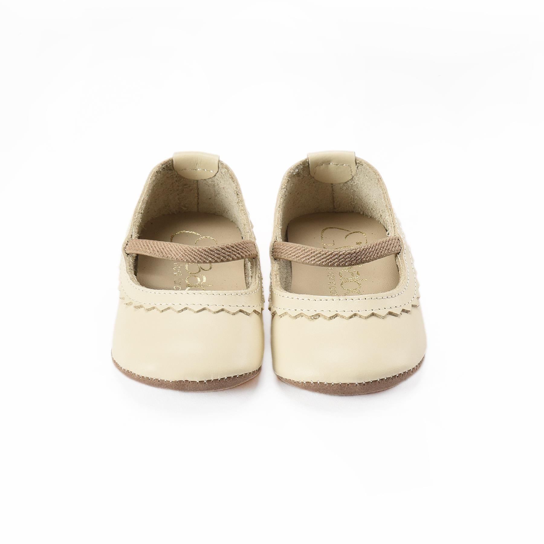 Leather Baby Booties Cream