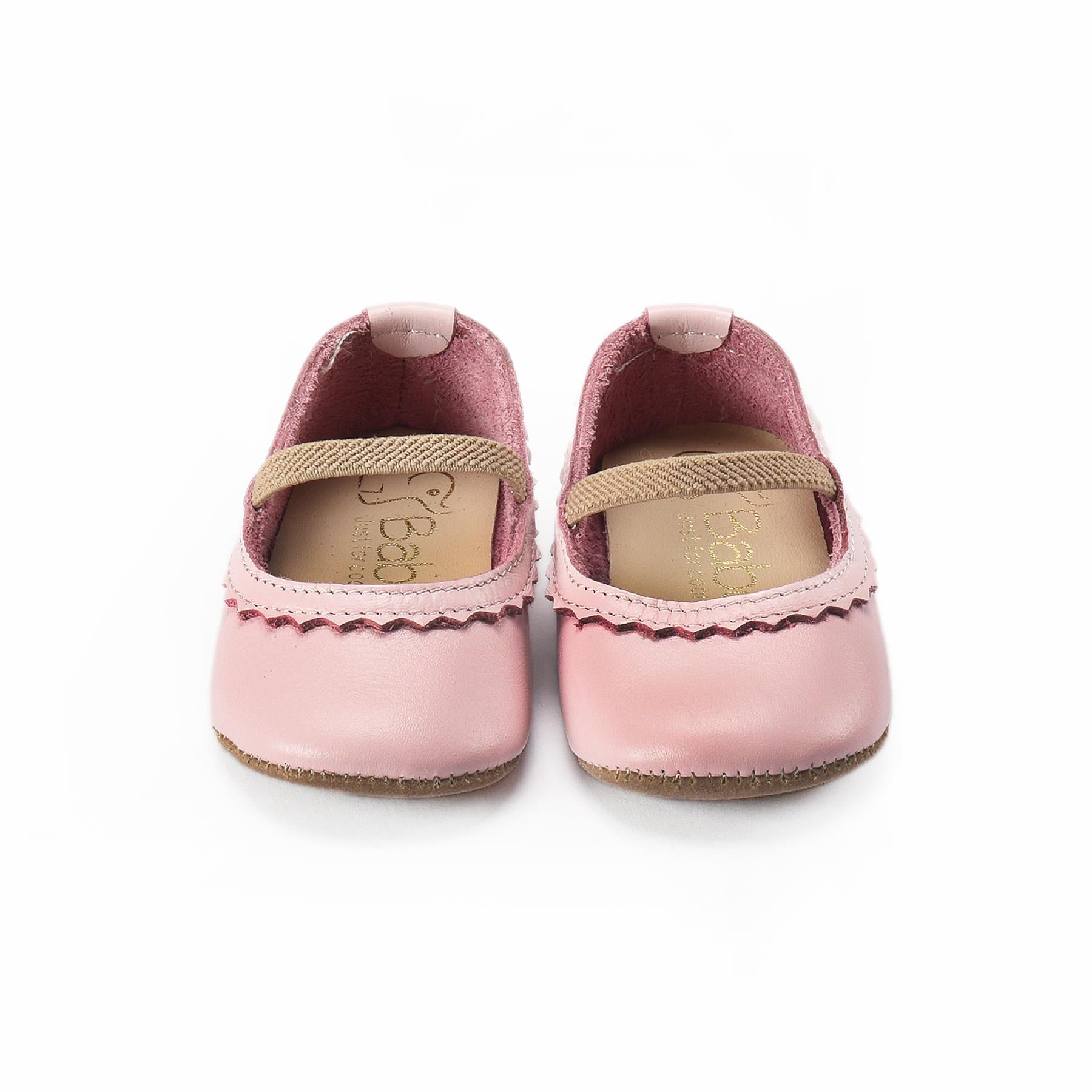 Leather Baby Booties Pink