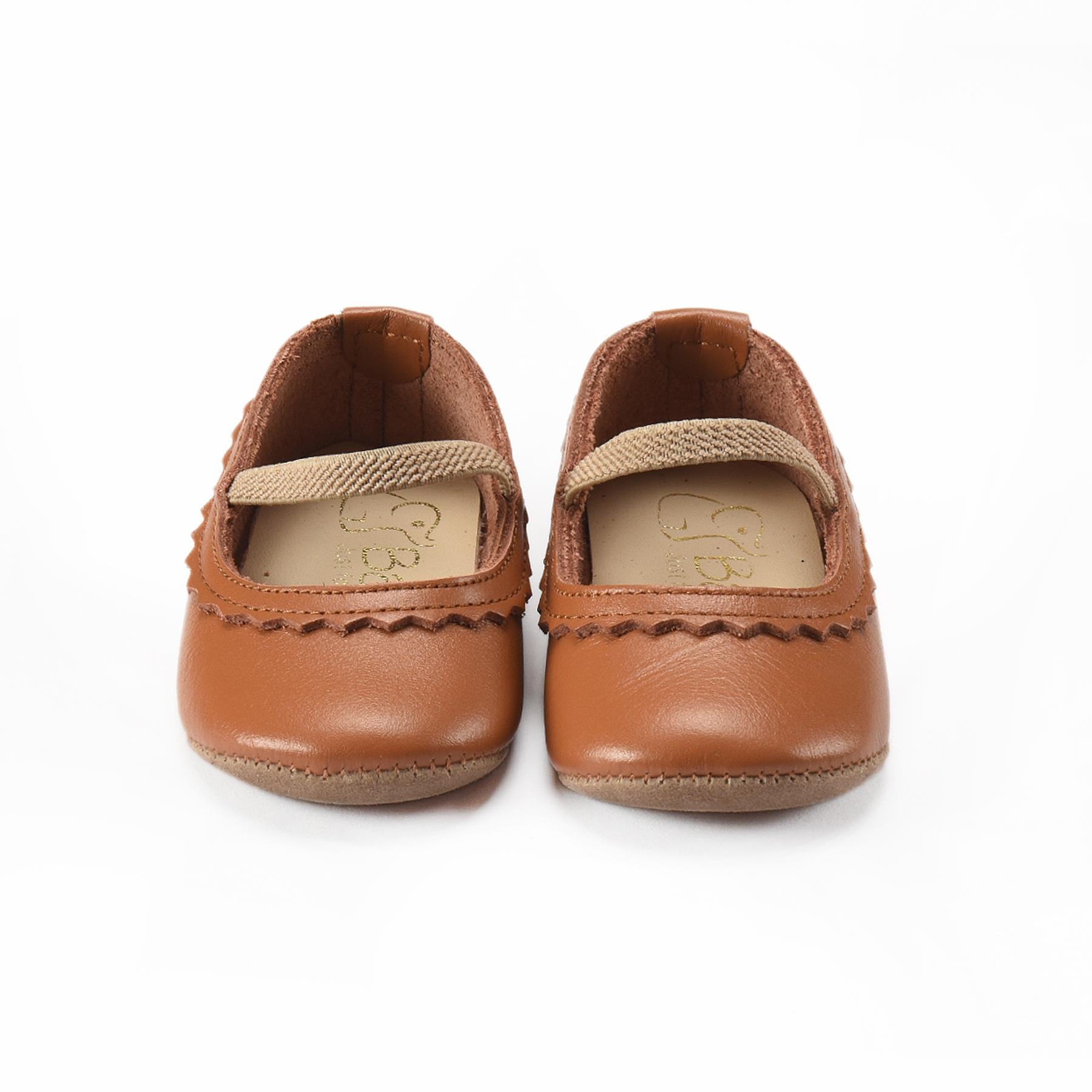 Leather Baby Booties Brown