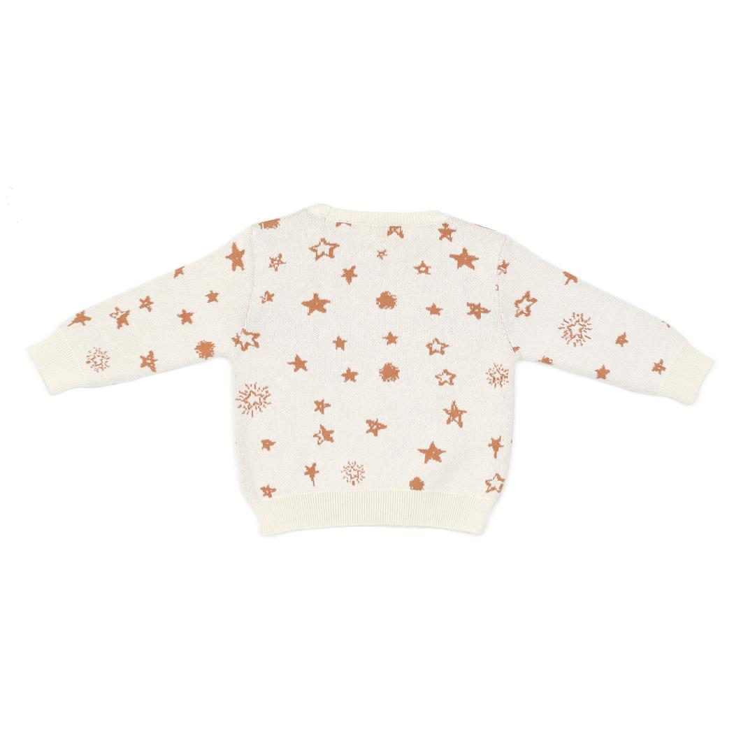 Patterned Organic Cotton Baby and Kids Sweater Cream