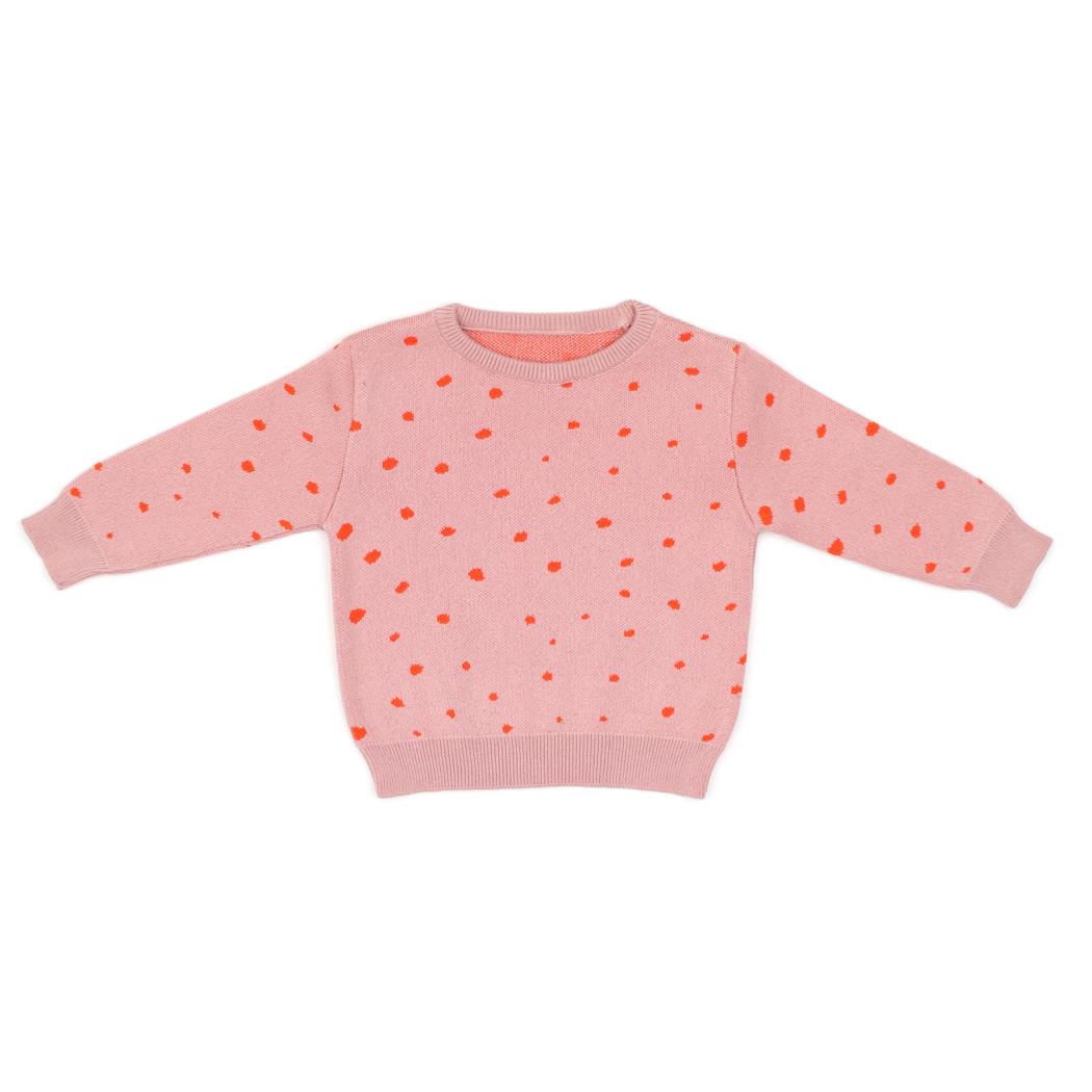 Patterned Organic Cotton Baby and Kids Sweater Pink
