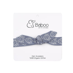 Patterned Organic Cotton Baby Knitted Hair Band Blue
