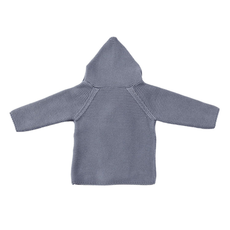 Double Breasted Hooded Organic Cotton Baby and Kids Cardigan Blue - EFENDINA PAZAR - BABOO - 8691810001244