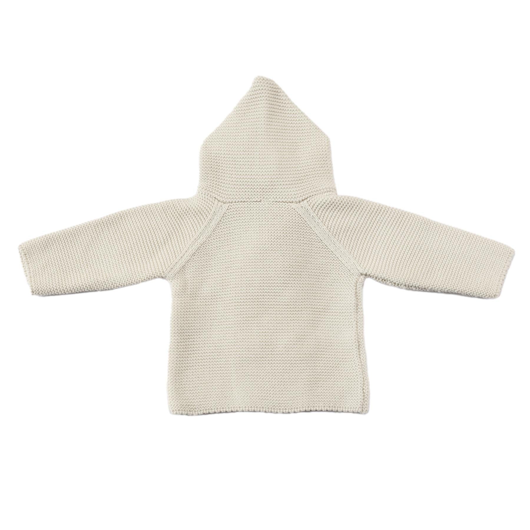 Double Breasted Hooded Organic Cotton Baby and Kids Cardigan Cream - EFENDINA PAZAR - BABOO - 8691810000087