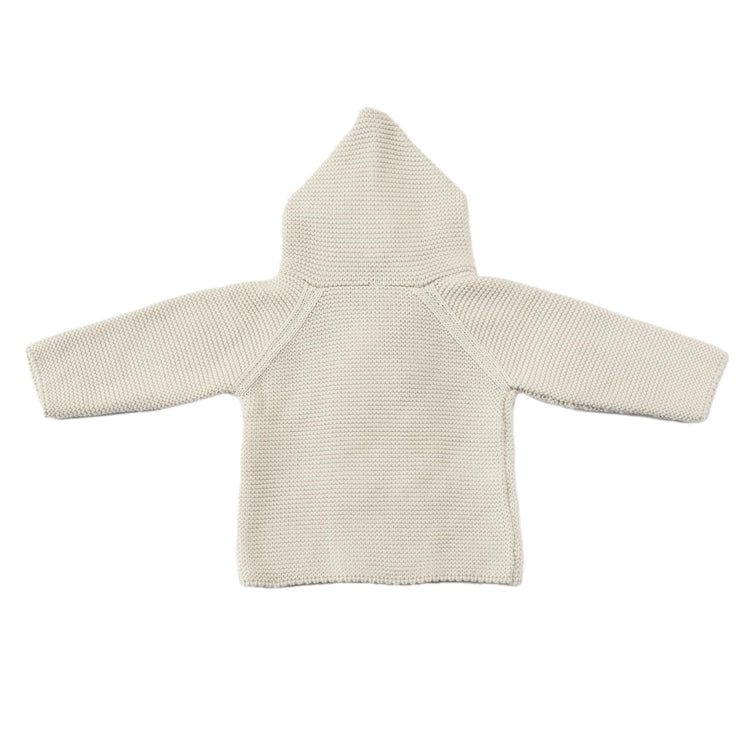 Double Breasted Hooded Organic Cotton Baby and Kids Cardigan Cream - EFENDINA PAZAR - BABOO - 8691810000087