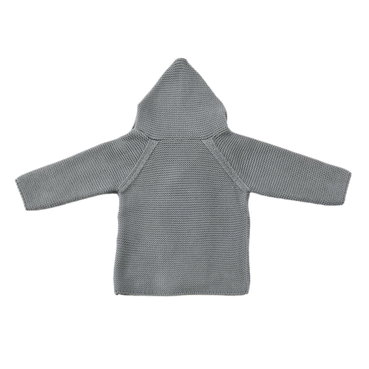 Double Breasted Hooded Organic Cotton Baby and Kids Cardigan Gray - EFENDINA PAZAR - BABOO - 8691810001343