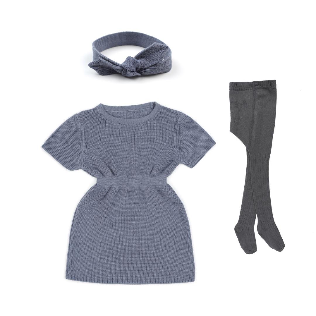 Dress Headband Pantyhose Gift Set Blue - EFENDINA PAZAR - BABOO - 8691810009196