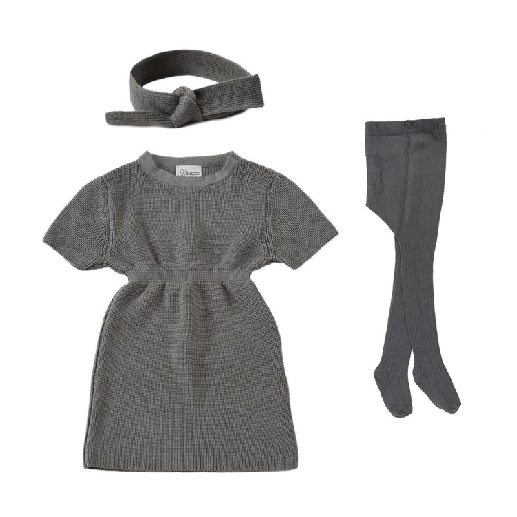 Dress Headband Pantyhose Gift Set Gray - EFENDINA PAZAR - BABOO - 8691810009950