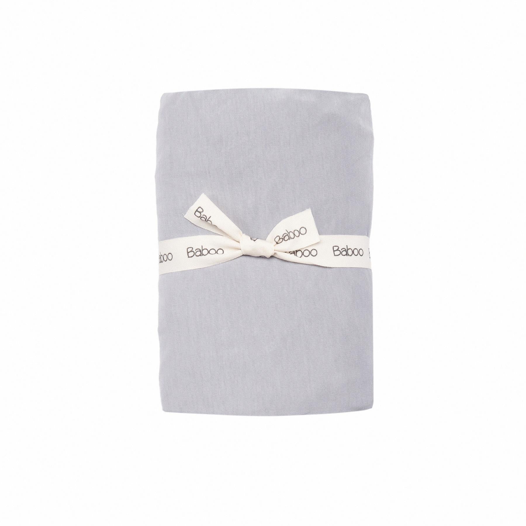 Elastic Organic Cotton Baby Bed Sheet Gray - EFENDINA PAZAR - BABOO - 8691810023048