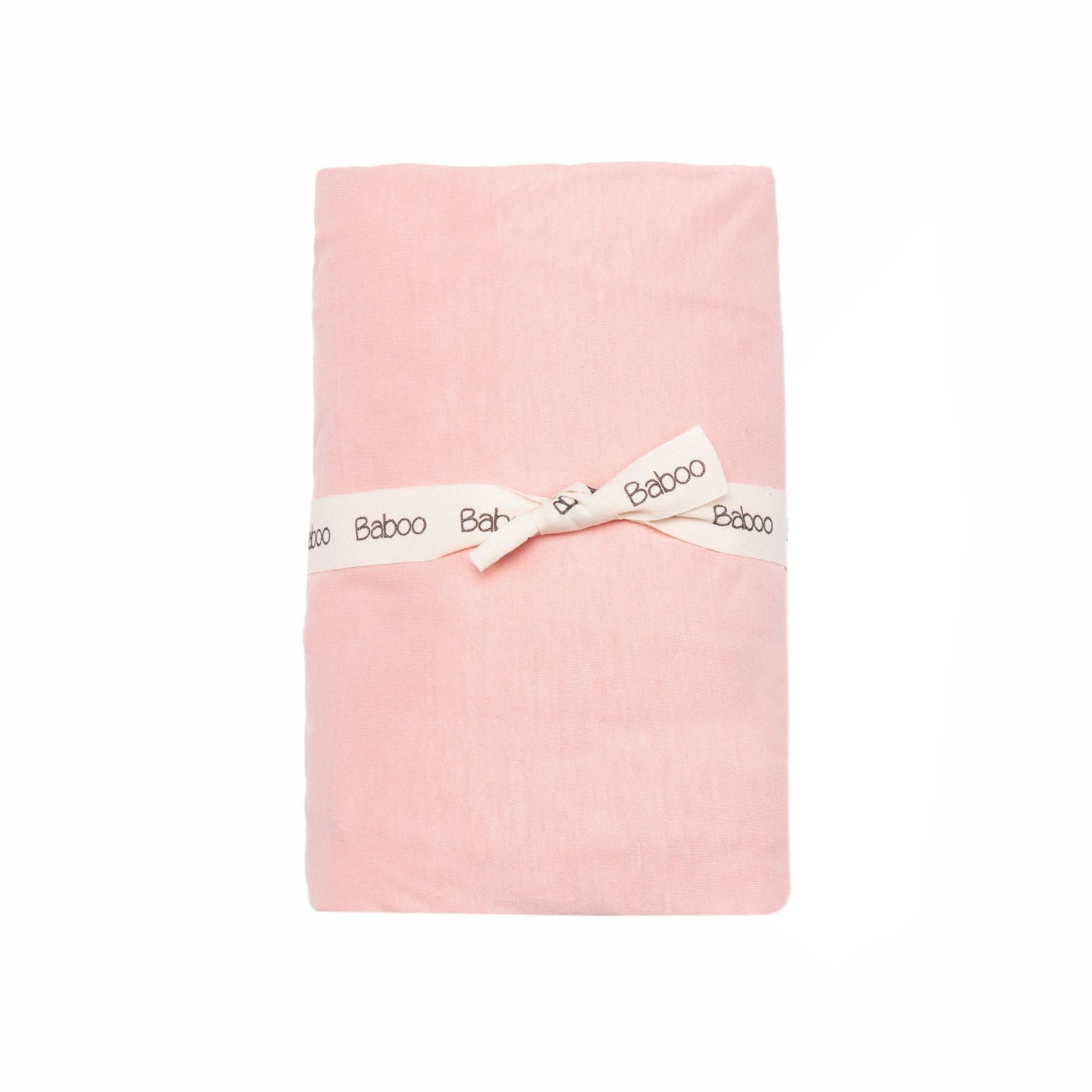 Elastic Organic Cotton Baby Bed Sheet Pink - EFENDINA PAZAR - BABOO - 8691810022201