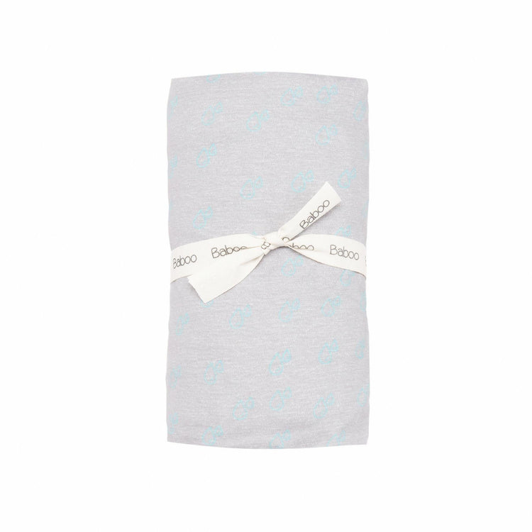 Elastic Patterned Organic Cotton Baby Bed Sheet Gray - EFENDINA PAZAR - BABOO - 8691810023031