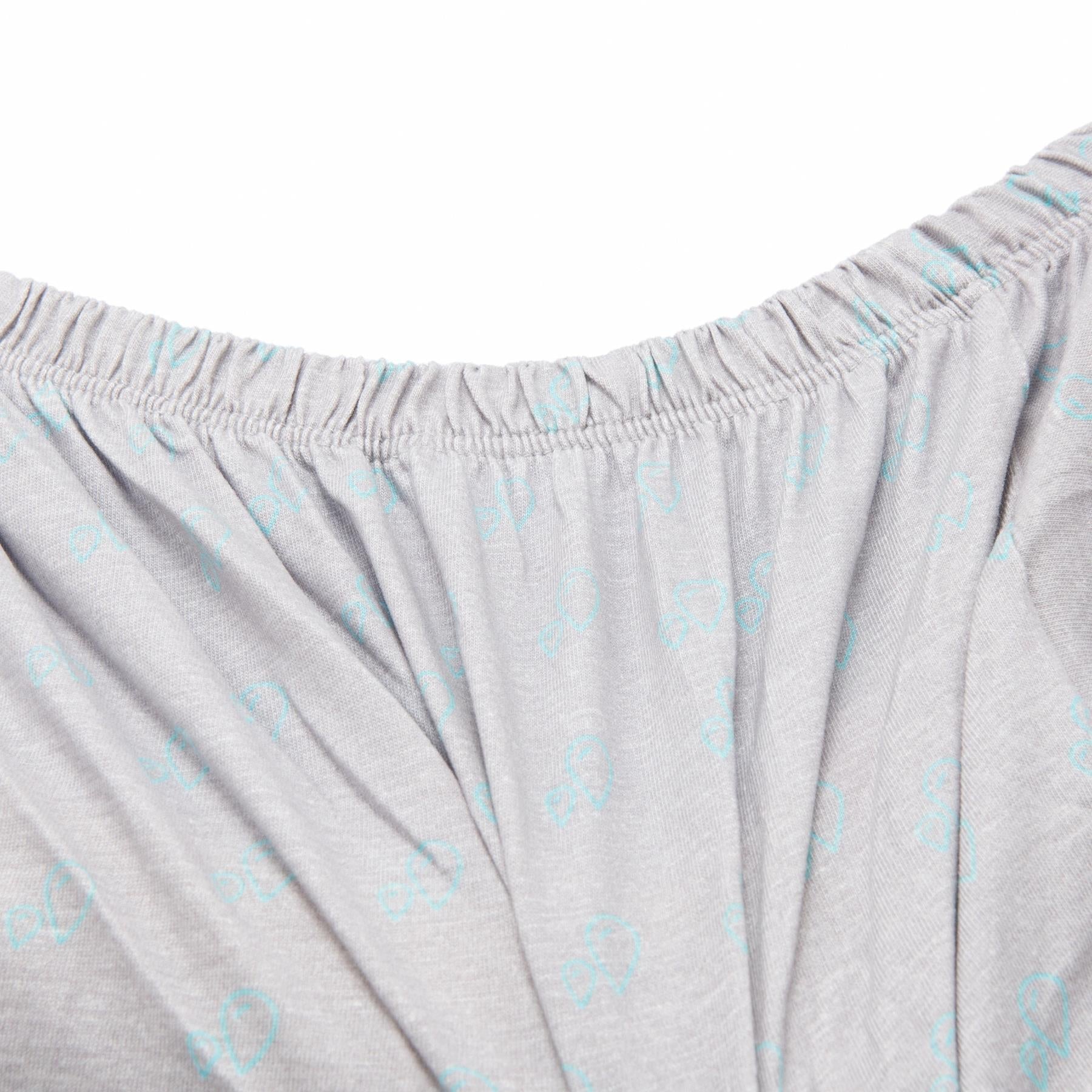 Elastic Patterned Organic Cotton Baby Bed Sheet Gray - EFENDINA PAZAR - BABOO - 8691810023031