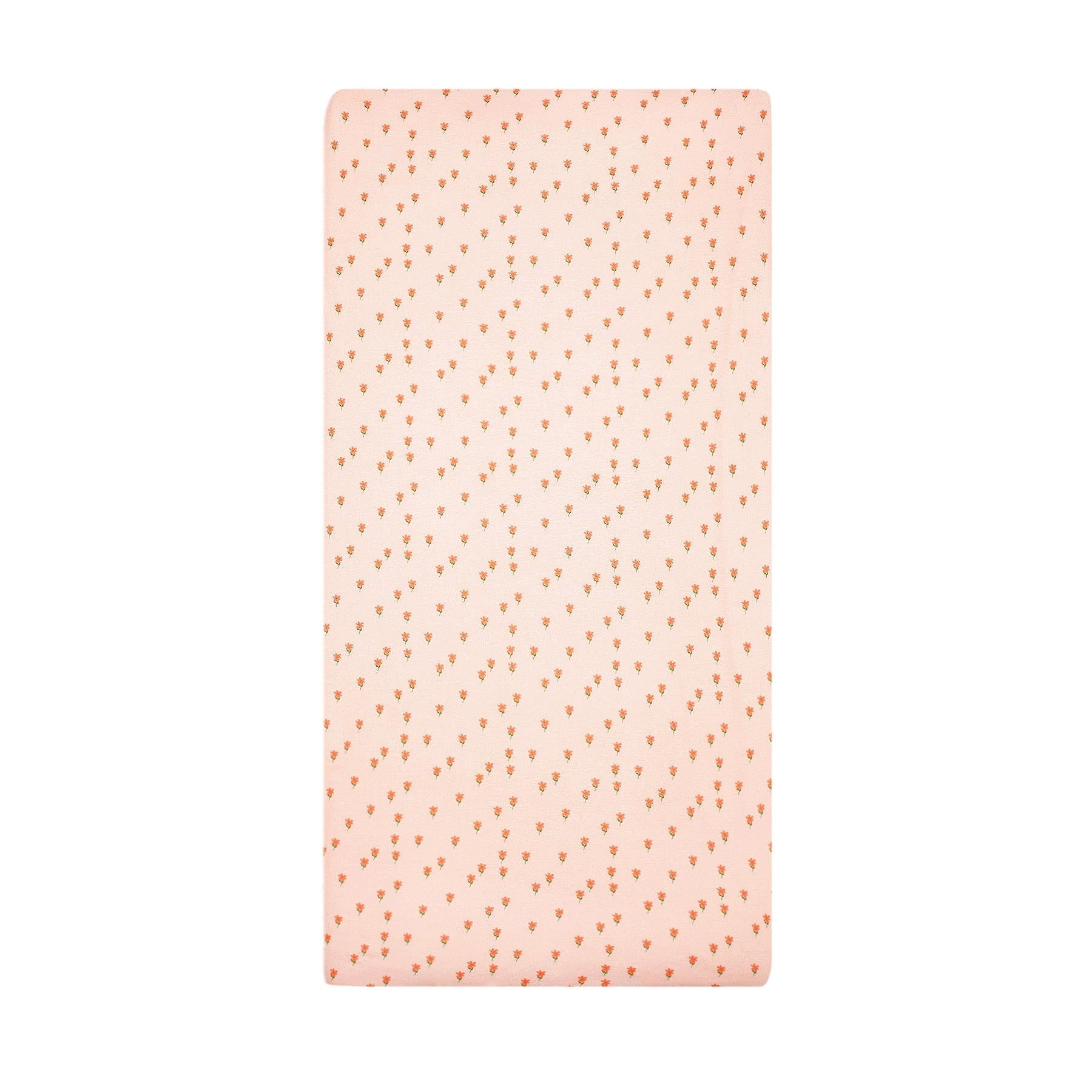 Elastic Patterned Organic Cotton Baby Bed Sheet Pink - EFENDINA PAZAR - BABOO - 8691810022195