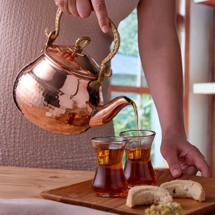 Emsan Göbeklitepe Copper Teapot | Classic Turkish Design & Excellent Heat Retention - EFENDINA PAZAR - Emsan - 