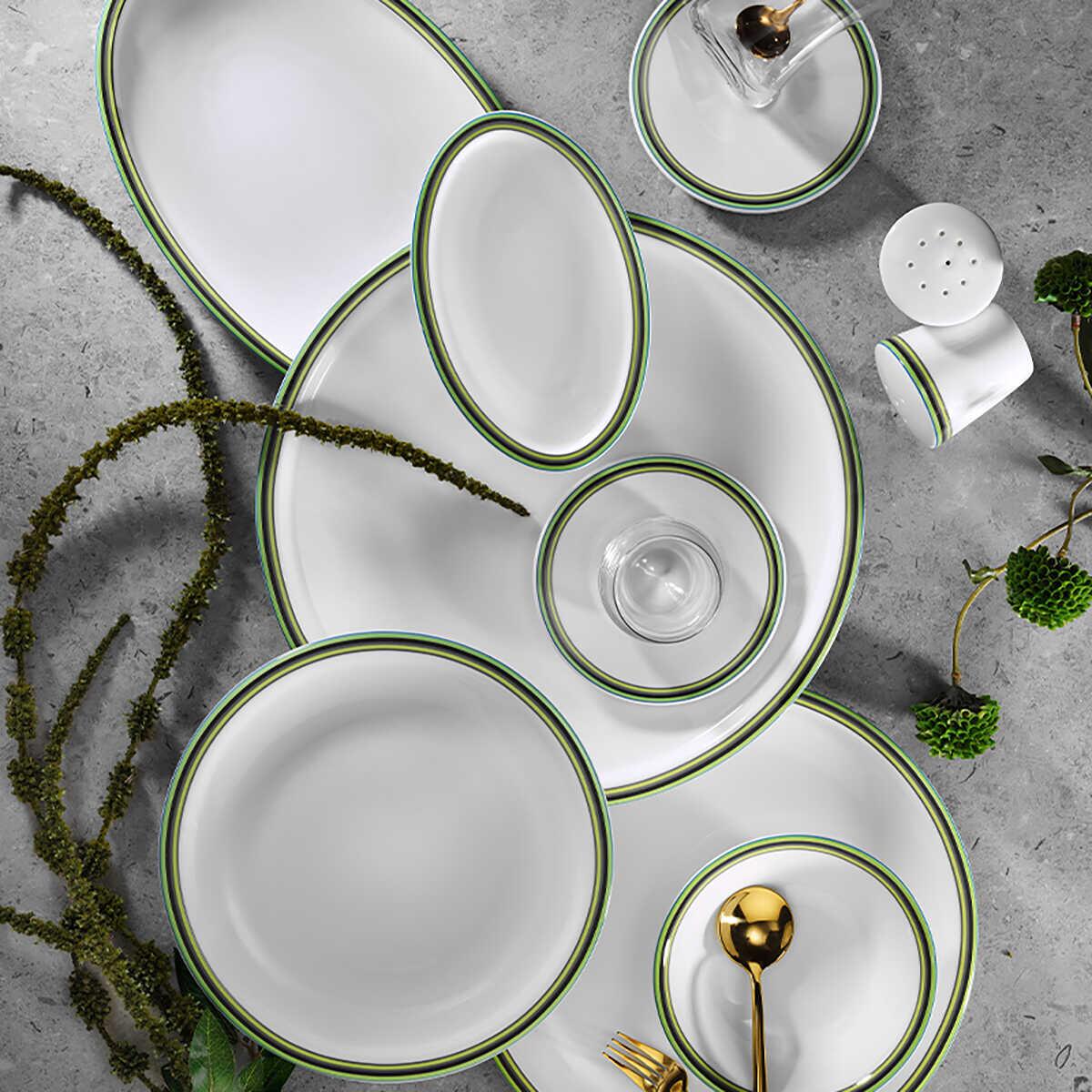 Evaliza Alaia Green 42 Piece Breakfast Set for 6 People - EFENDINA PAZAR - EVALIZA - 8682408808765