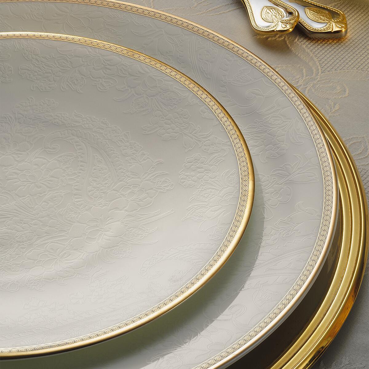 Evaliza Coupe Paisley Gold Dinner Set 60 Pieces