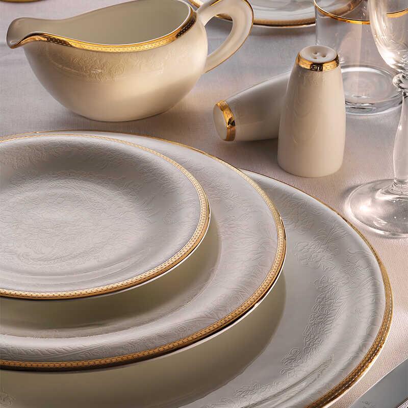 Evaliza Grace Gold 101 Piece Dinner Set for 12 Persons