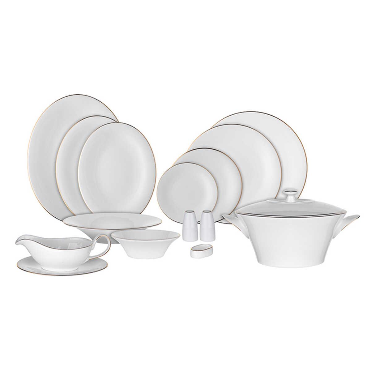 Evaliza Grace Gold 101 Piece Dinner Set for 12 Persons