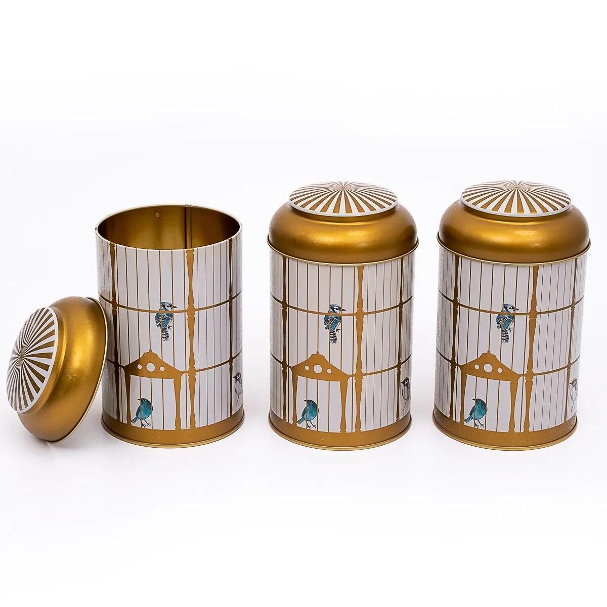 Evle Birdcage Cylinder Storage Container Set 3 Pieces
