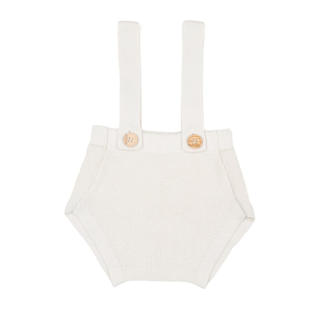 Frosted Organic Cotton Baby Knitted Jumpsuit Cream - EFENDINA PAZAR - BABOO - 8682291521185