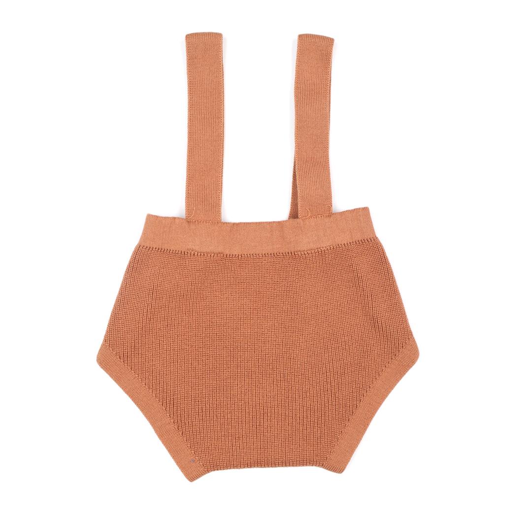 Frosted Organic Cotton Baby Knitted Rompers Brown - EFENDINA PAZAR - BABOO - 8682291521123