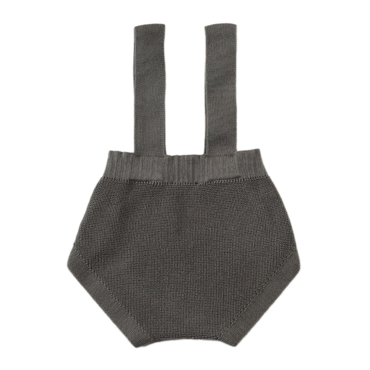 Frosted Organic Cotton Baby Knitted Rompers Gray - EFENDINA PAZAR - BABOO - 8691810001039