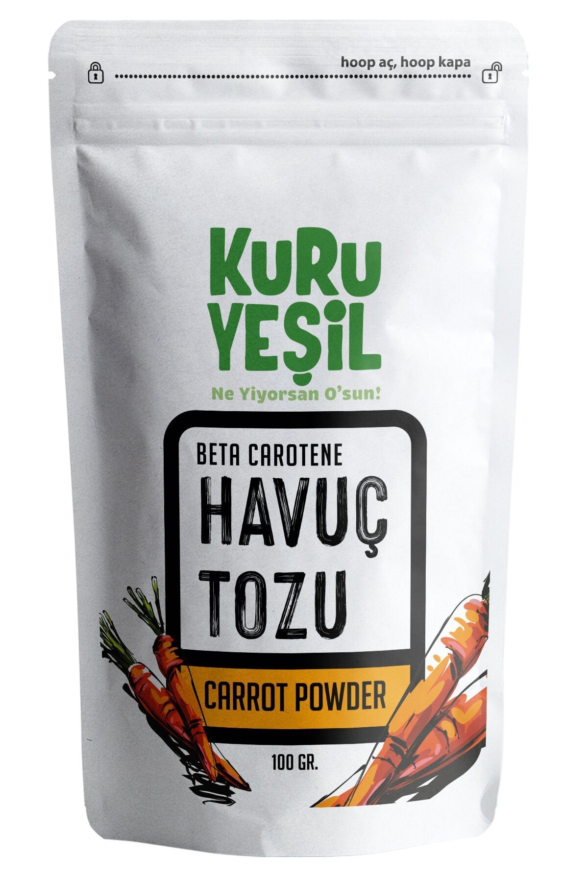 Kuru Yeşil Carrot Powder 100 g Vegetable Powder 