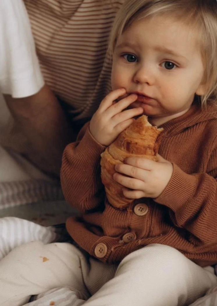 Hooded Organic Cotton Baby and Kids Cardigan Brown - EFENDINA PAZAR - BABOO - 8682291519410