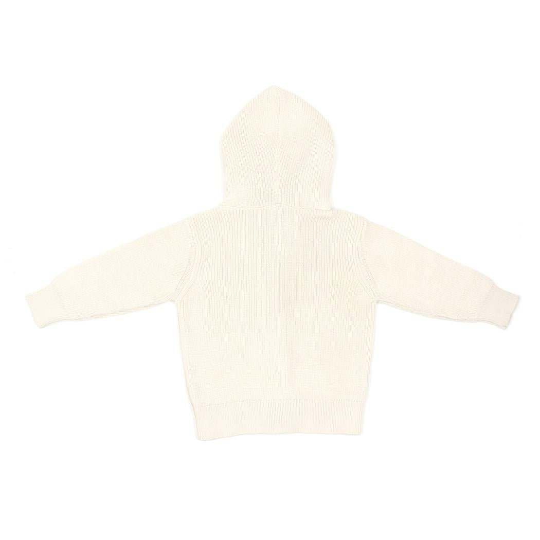 Hooded Organic Cotton Baby and Kids Cardigan Cream - EFENDINA PAZAR - BABOO - 8682291519519