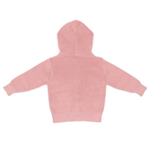 Hooded Organic Cotton Baby and Kids Cardigan Pink - EFENDINA PAZAR - BABOO - 8682291519366