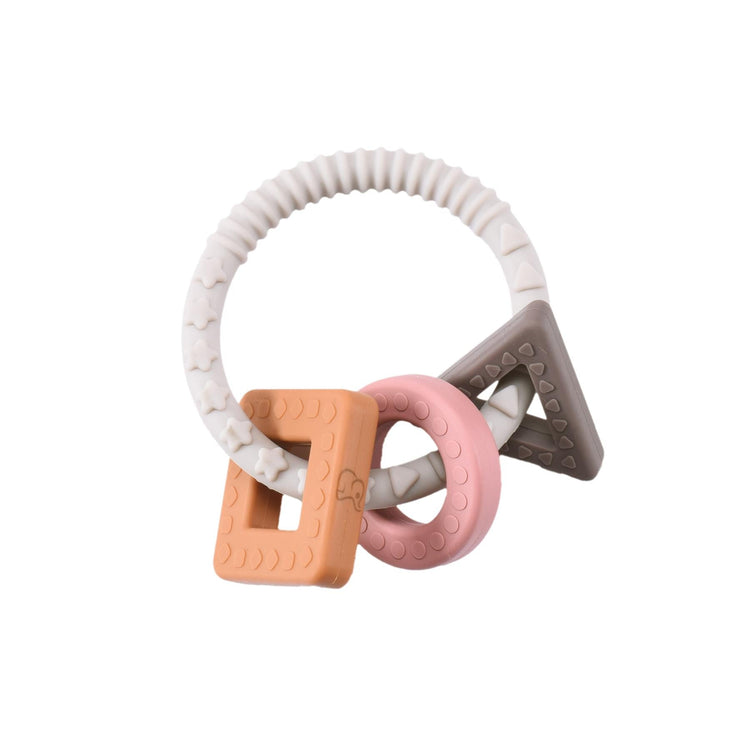 Hooded Overalls Silicone Teether Gift Set Cream - EFENDINA PAZAR - BABOO - 8691810008250