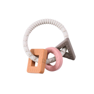 Hooded Overalls Silicone Teether Gift Set Gray - EFENDINA PAZAR - BABOO - 8691810009837