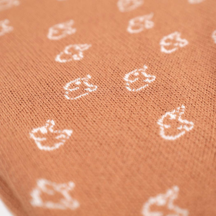 Hooded Patterned Organic Cotton Baby Knitted Jumpsuit Brown - EFENDINA PAZAR - BABOO - 8682291000109