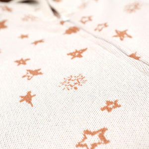 Hooded Patterned Organic Cotton Baby Knitted Jumpsuit Cream - EFENDINA PAZAR - BABOO - 8682291000161