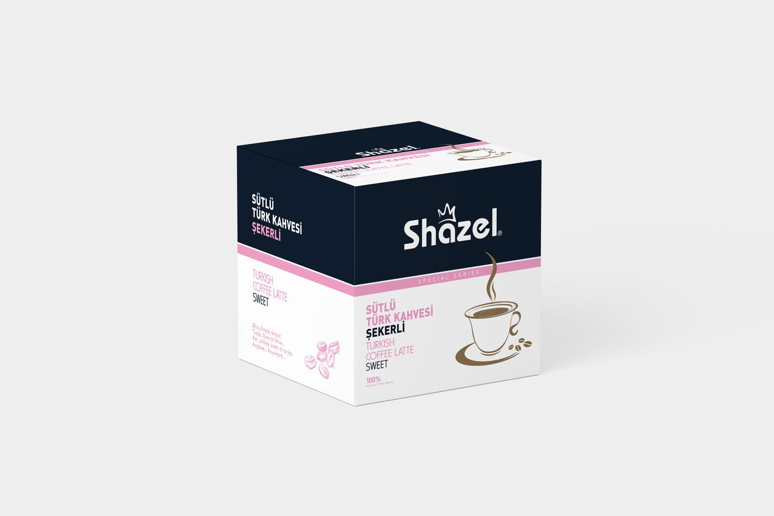 Shazel Instant Turkish Coffee with Milk and Sugar 11 GX 12 Pieces