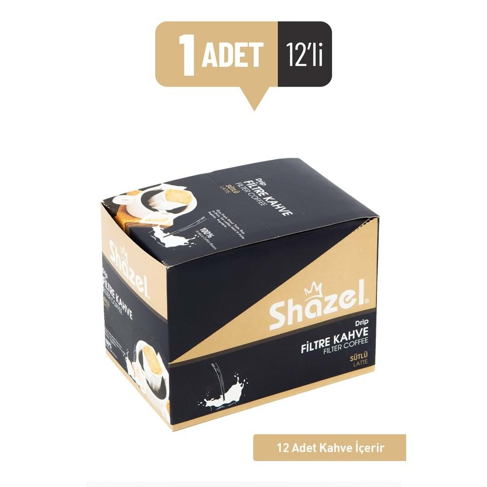 Shazel Damla Filtre Kahve Latte 15G x 12 Adet