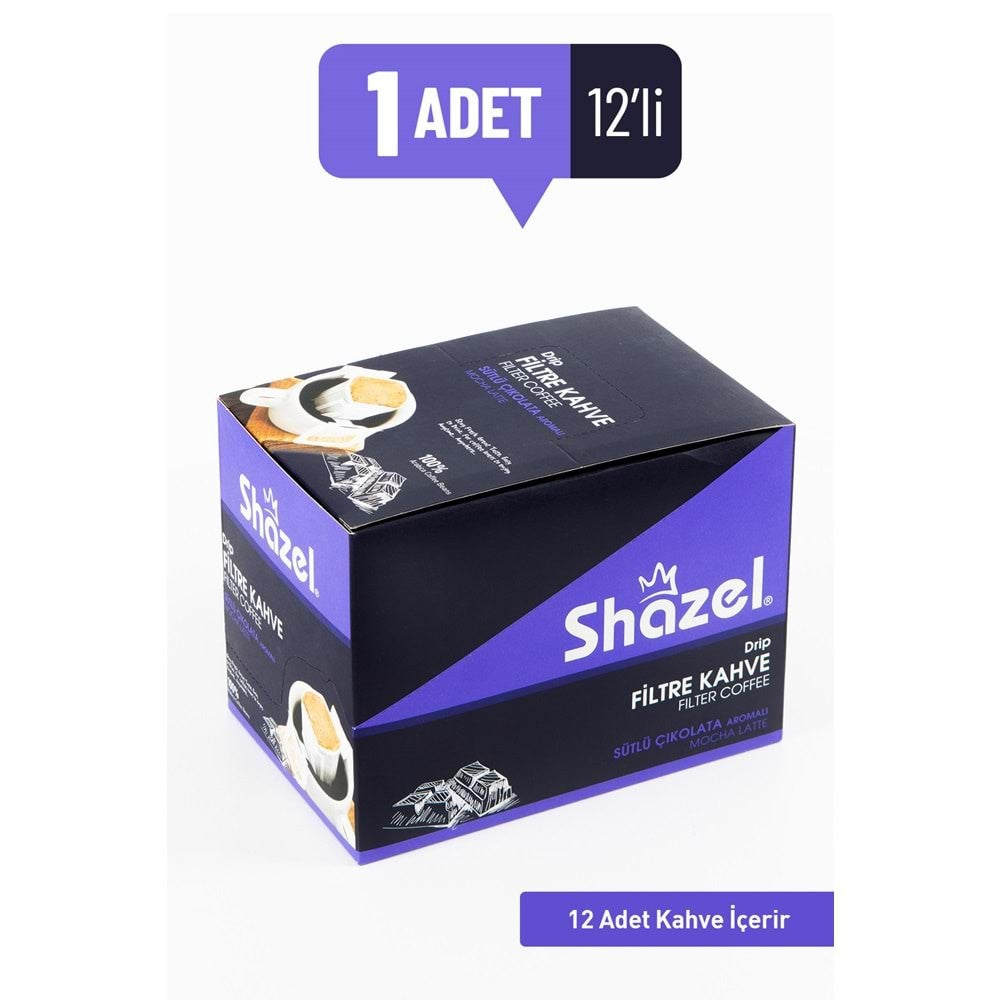 Shazel Damla Filtre Kahve Çikolatalı 15G x 12 Adet