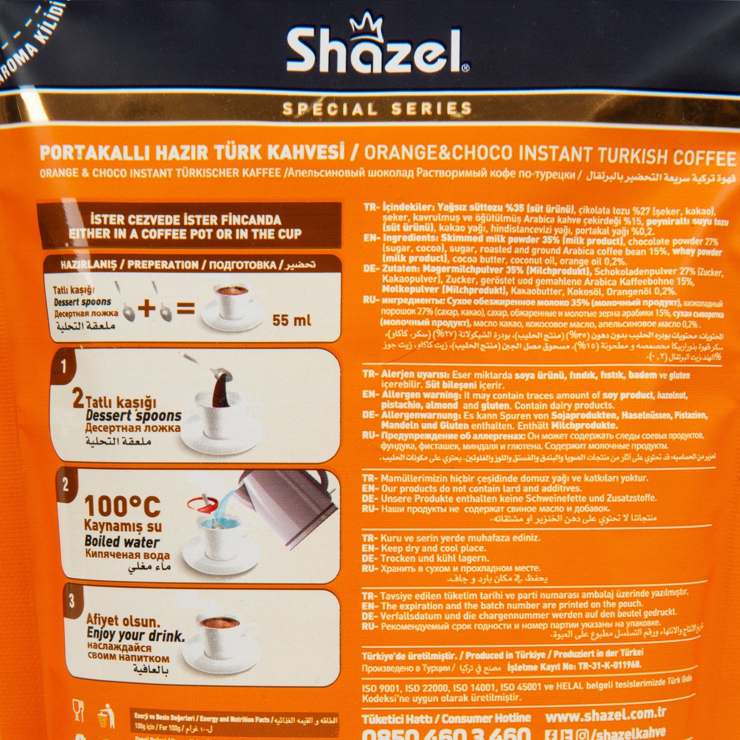 Shazel Orange Instant Turkish Coffee 100G (Flavored)