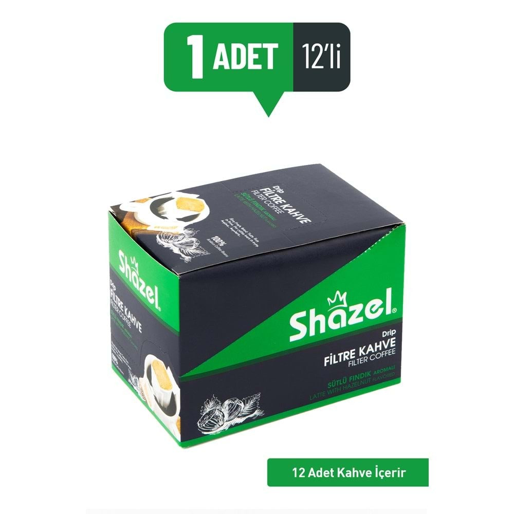 Shazel Drip Filter Coffee with Hazelnuts 15G x 12 Pieces