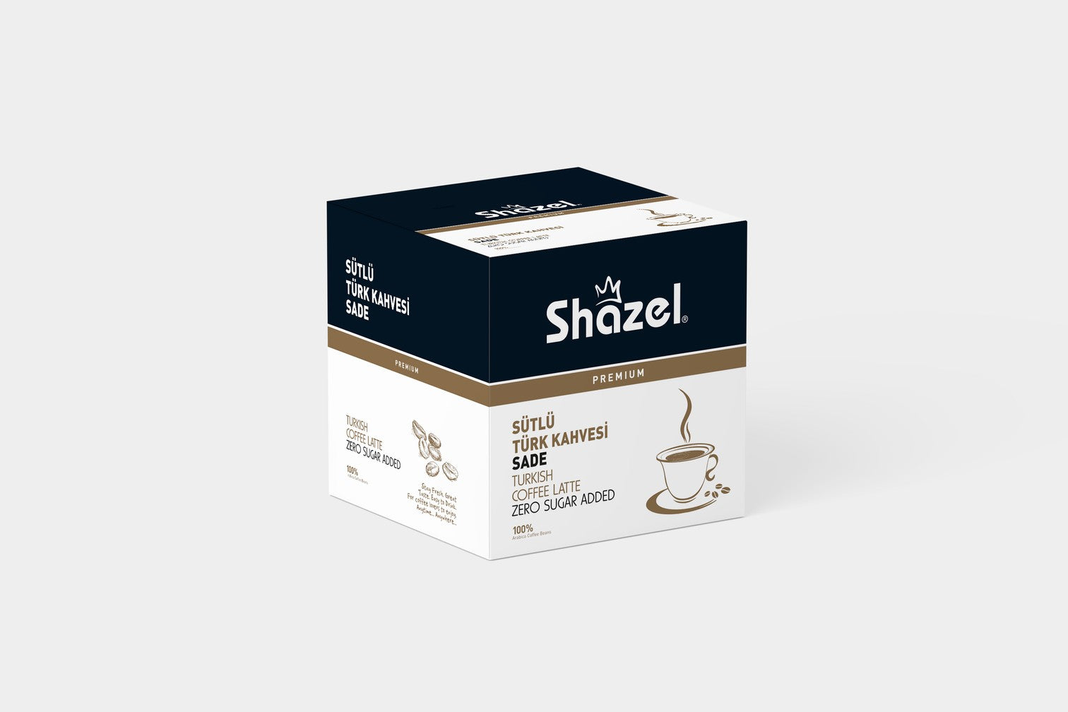 Shazel Instant Turkish Coffee with Milk Plain 18G x 12 Pieces