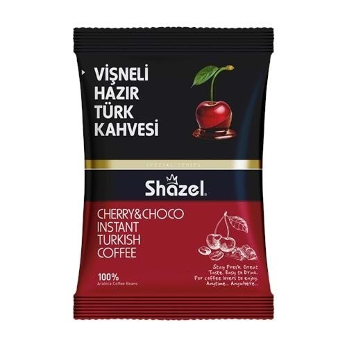 Shazel Sour Cherry Instant Turkish Coffee 100G X 16 Pieces