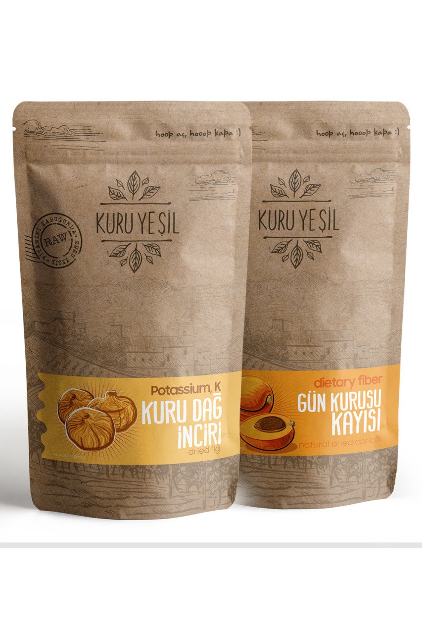 Kuru Yeşil Sun Dried Apricot 250 g and Dried Mountain Fig 250 g