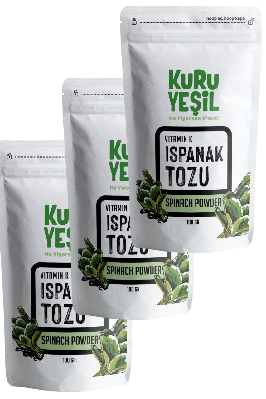 Kuru Yeşil Spinach Powder 100 g 3 Pack 
