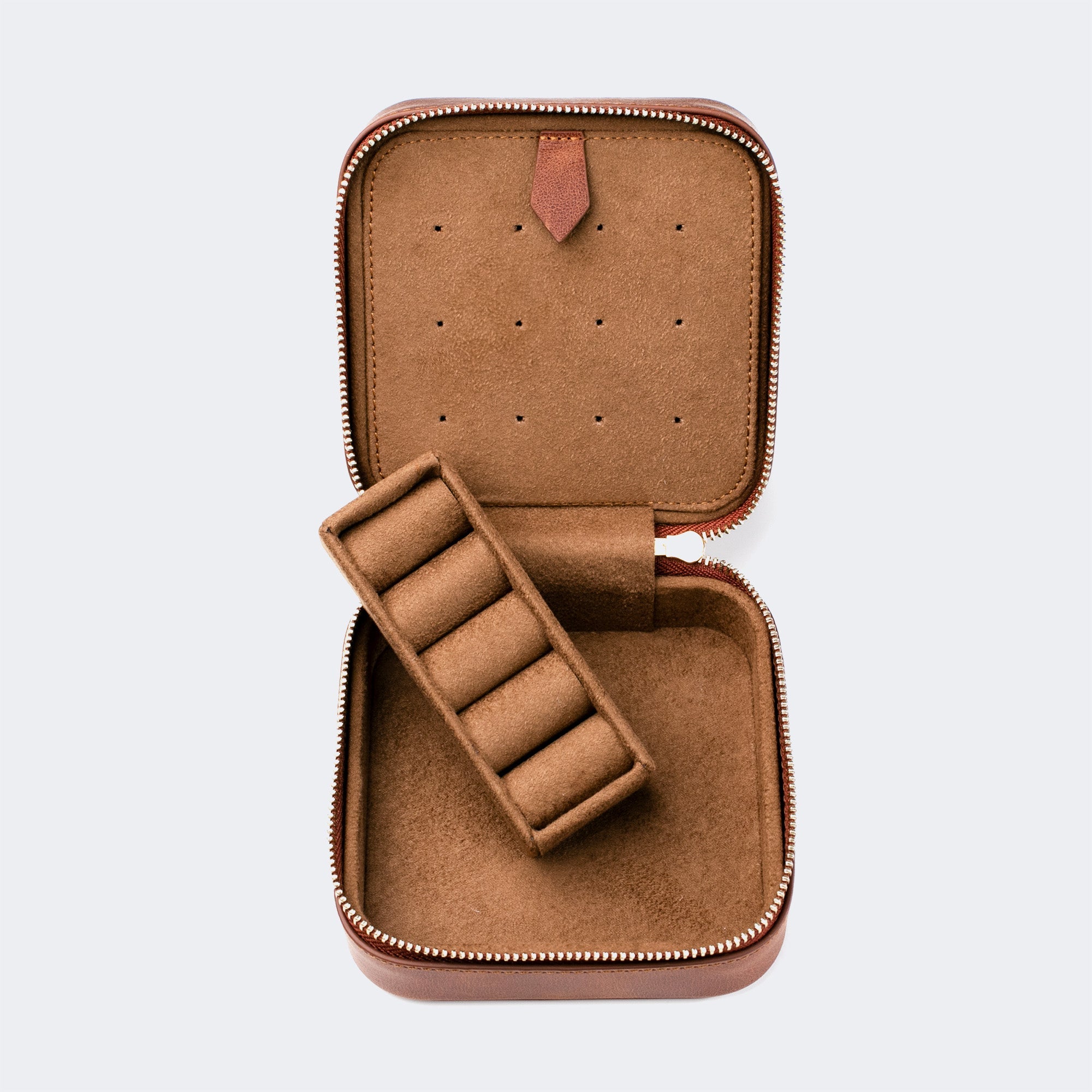 Leather Jewelry Case - Tobacco