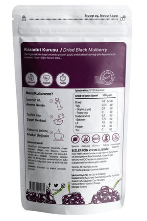 Kuru Yeşil Natural Black Mulberry Dried 150 g