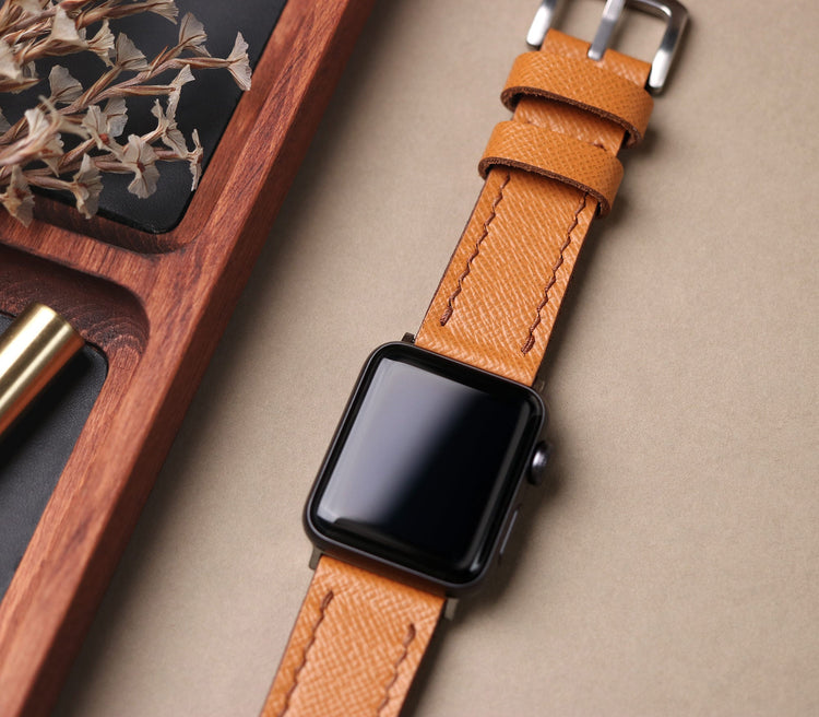 Caramel Saffiano Custom Made Apple Watch Strap 
